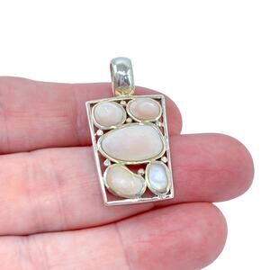 Estate Sterling Silver 925 Mother Of Pearl Pendant